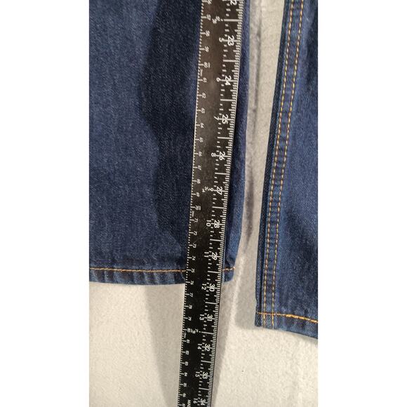 Levi’s 505 Regular Fit Jeans Men’s 42x32 Dark Wash Straight Leg Denim Blue USA - Picture 2 of 7